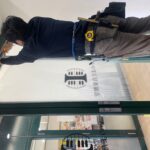 音楽教室の目隠しフィルムと文字入れ