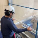 つくばの施設に飛散防止フィルム